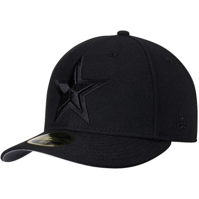 Men's Dallas Cowboys New Era Black On Black Low Profile 59FIFTY Fitted Hat 2514997